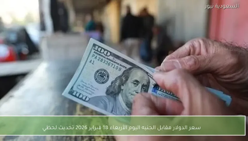 سعر الدولار مقابل الجنيه اليوم الأربعاء 18 فبراير 2026 تحديث لحظي