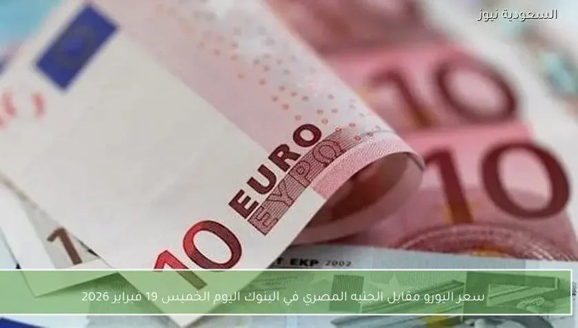 سعر اليورو مقابل الجنيه المصري في البنوك اليوم الخميس 19 فبراير 2026