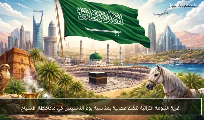 قرية التنومة التراثية تنظم فعالية بمناسبة يوم التأسيس في محافظة الأسياح