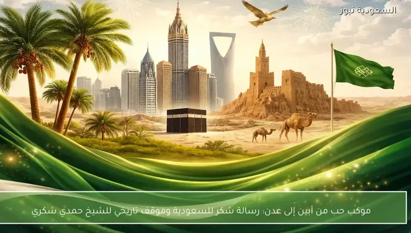 موكب حب من أبين إلى عدن: رسالة شكر للسعودية وموقف تاريخي للشيخ حمدي شكري