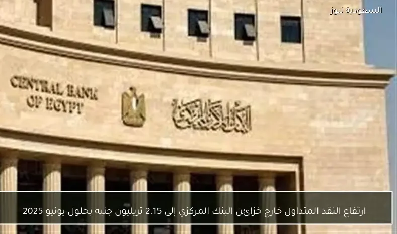 ارتفاع النقد المتداول خارج خزائن البنك المركزي إلى 2.15 تريليون جنيه بحلول يونيو 2025